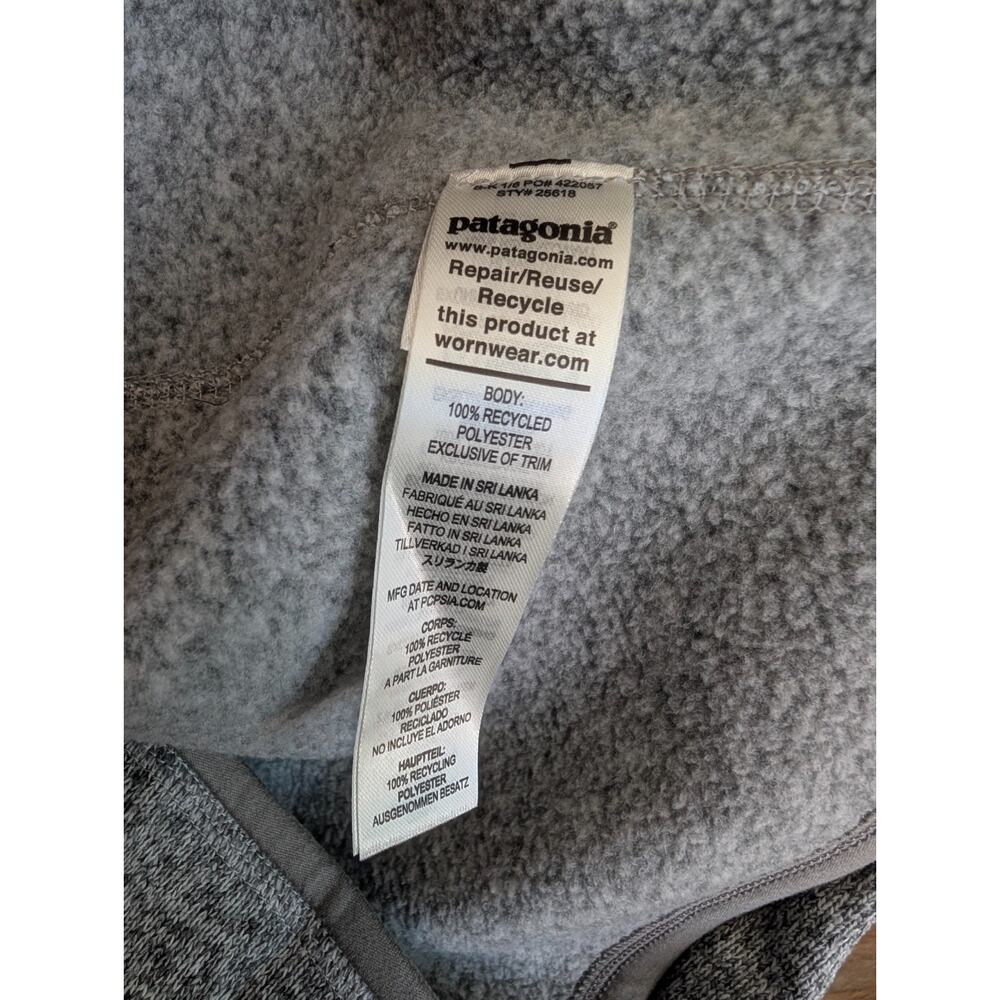 Patagonia Better Sweater Womens M Gray Long Sleeve 1/4 Zip Pullover 25618 NWT - Picture 4 of 6